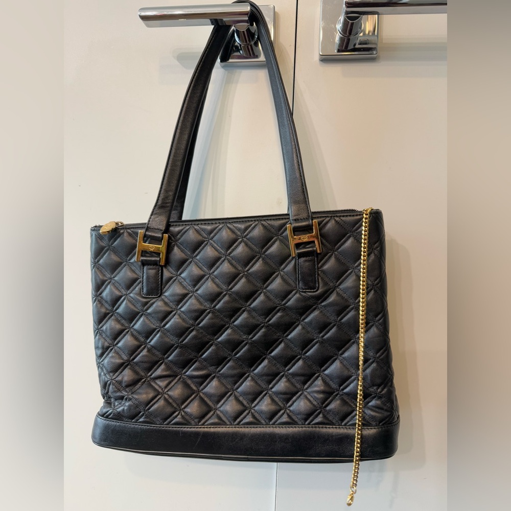 MCM Quilted Leather Tote Bag in Black. + COA. EUC - Picture 5 of 8